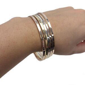Multi Tone Bangle Bracelet Set of 5